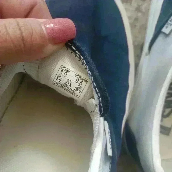 Vans Unisex Navy and Light Blue Platform Slip On Shoes 8M 9.5W - Picture 11 of 16